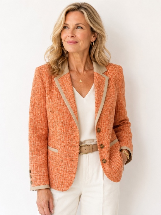 Pendleton Jackets & Blazers - Pendleton Coral Tweed Blazer Jacket Size 16 NWT Vintage Career Classic